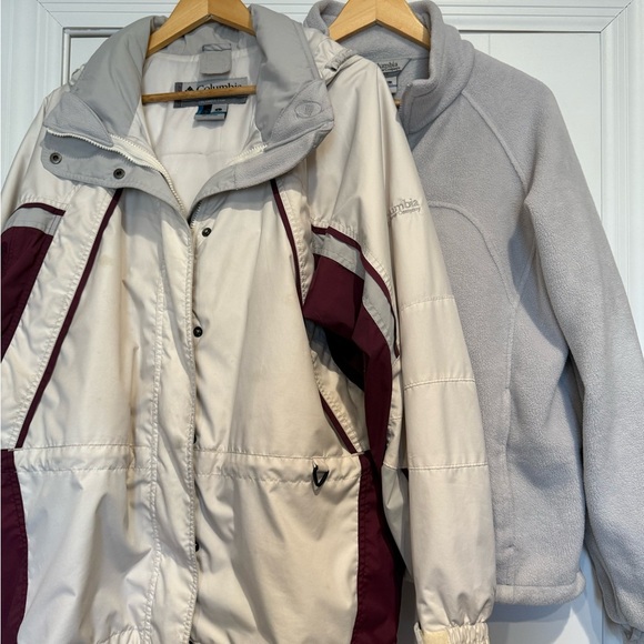 Women’s Columbia Two-Tone Jacket Set - Cream and Burgundy - Picture 1 of 5